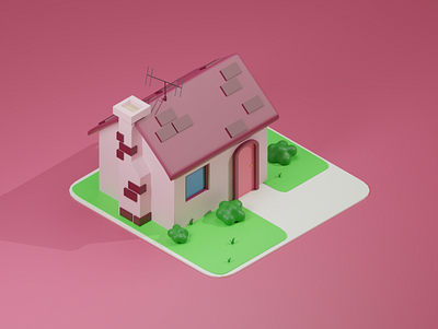 3D Little House 3d blender design home house illustration isometric