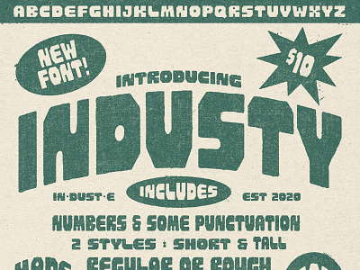 INDUSTY Font Family custom font custome typeface digital digital goods font family goods hand lettering illustraion industrial lettering typeface typography