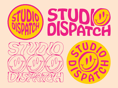 Studio Dispatch Branding brand brand design branding branding identity funky illustraion logo logo design smiley face type typogaphy