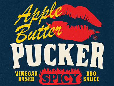 Apple Butter Pucker bbq brand and identity branding design hand drawn hand lettering icon illustration logo typography vector vintage vintage logo