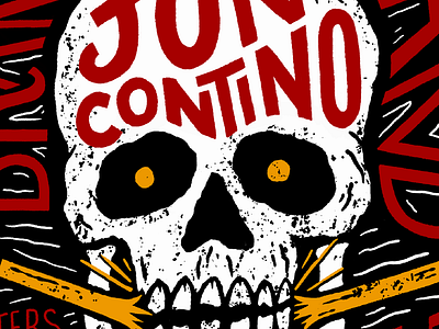 Jon Contino Tribute brand and identity design hand drawn hand lettering illustration logo skeleton skull typography vector