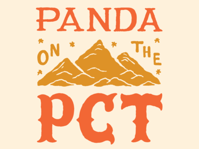 Panda On The PCT brand and identity branding design hand drawn hand lettering hiking icon illustration logo mountains outdoors typography vector