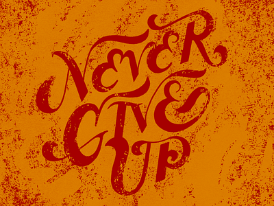 Never Give Up brand and identity branding design hand drawn hand lettering illustration logo typography vector