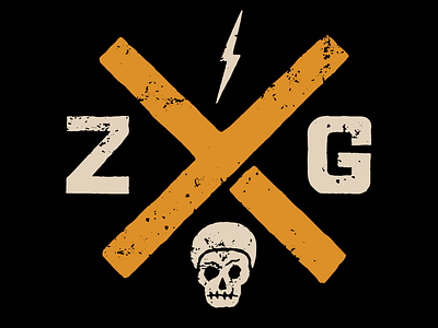 ZXG brand and identity branding design hand drawn hand lettering icon illustration logo motorcycle skeleton skull typography vector vintage