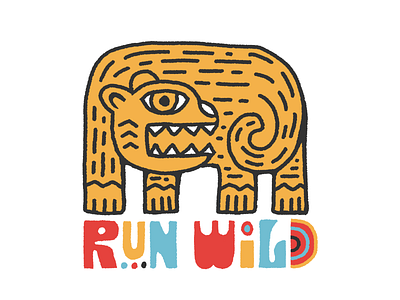 Run Wild branding design folkart hand drawn hand lettering icon illustration kids art kids book logo typography vector vintage