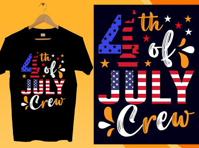 4th July Crew T-Shirt Design 4th july 4th july t shirt design fourth july vector t shirt graphic t shirt illustration print on demand t shier vector t shirt design t shirt svg typography vector