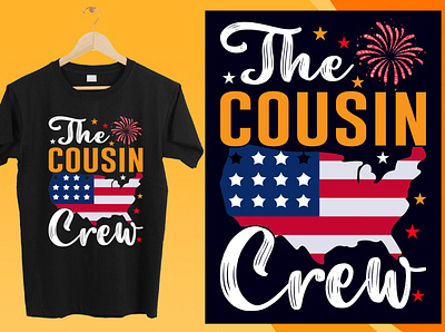 4th of July T Shirt, The Cousin Crew 4th july 4th july t shirts 4th of july t shirt designs fourth of july vecor illustration print on demand t shirt vector t shirt design t shirt svg t shirt typography tshirt typography vector vintage design