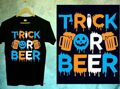Halloween T-Shirt Design, Trick Or Beer beer ghost halloween halloween svg halloween t shirt design halloween tshirts for men halloween tshirts for woman halloween vector horror horror nights trick typography