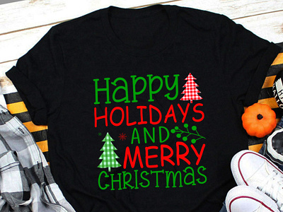 Happy Holiday And Merry Christmas T Shirt Design SVG