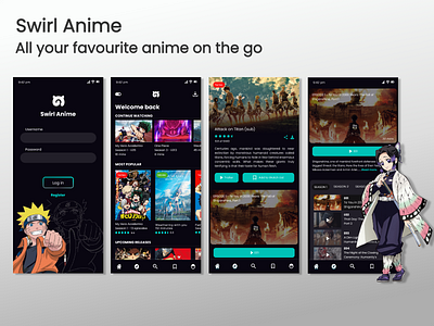 Anime Streaming Mobile app anime app anime mobile app anime streaming app design mobile app streaming app ui uidesign ux