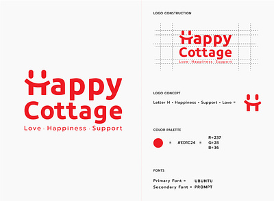 Happy Cottage Logo Design. 2021 design adorable awesome brand design brand identity colorful logo designs elegant logo icon lettermark letters logo design branding logo designer logo mark logo presentation logotype love mockup design sophisticated logo typography logo