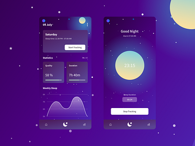 Sleep Tracker app design figma mobile sleep tracker ui ux