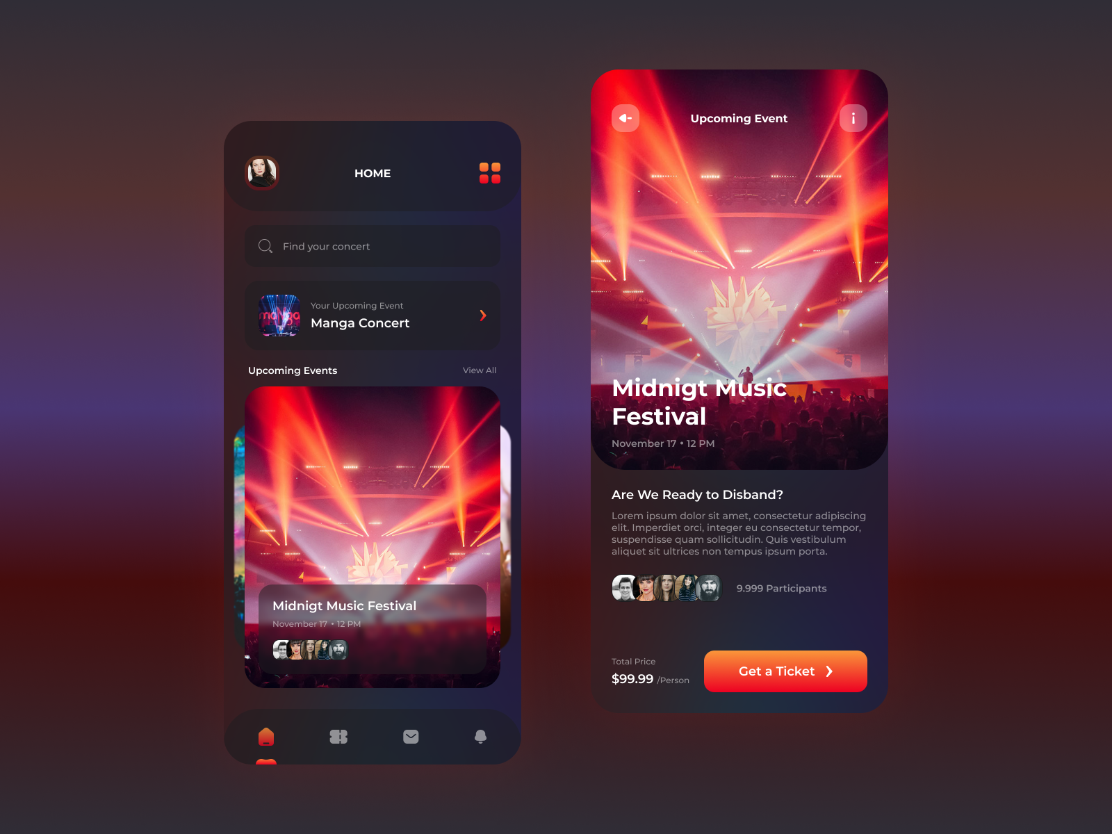Concert Ticket App by Serdar Idris on Dribbble