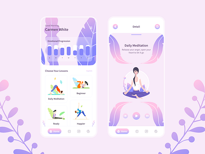 Meditation App app design figma meditation mobile ui ux