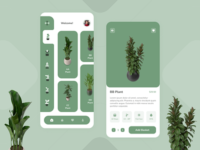 Plant Shop App app design figma mobile plant shop ui ux