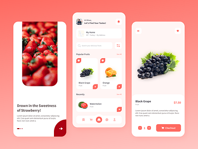 Fruit Order App app design figma fruit mobile shop ui ux