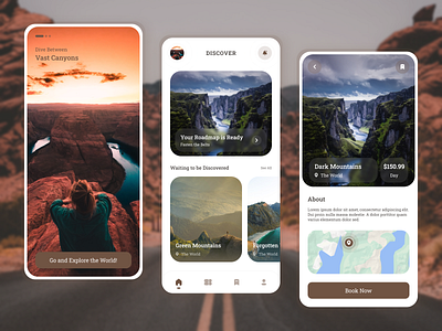 Travel App app design figma mobile travel ui ux world