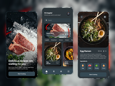 Recipe App app design figma mobile recipe ui ux