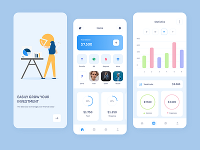 Finance App app design figma finance mobile ui ux