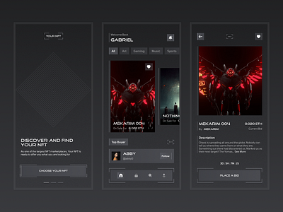 NFT Marketplace App app design figma market mobile nft ui ux