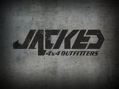 Jacked4x4 Logo 4x4 aggressive automotive block letter dirtbike hard jagged logo motocross parts shop wordmark