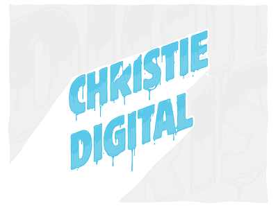 Christie Digital Systems Trade Show Drip Type blue drips graffiti hand drawn type illustration projector