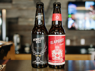 Reindeer's Vice + Slapshot beer label craft beer holiday