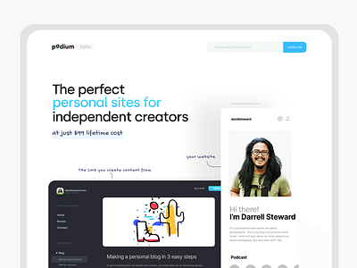 Podium Landing Page branding design landing page landing page design ui ux