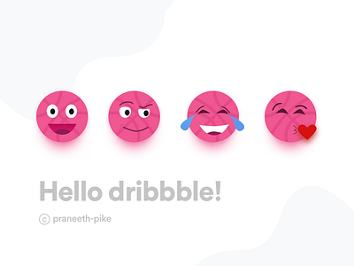 Hello Dribbble! My debut Shot, Dribbble emojis