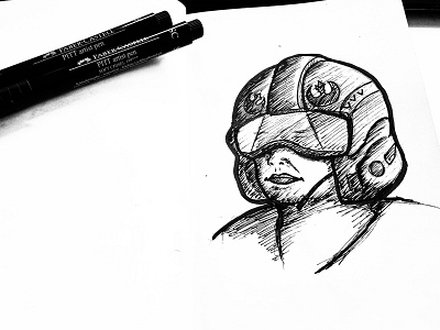 Helmet Rey black and white darth vader faber castel force awakens ink paper pen skywalker star wars vader