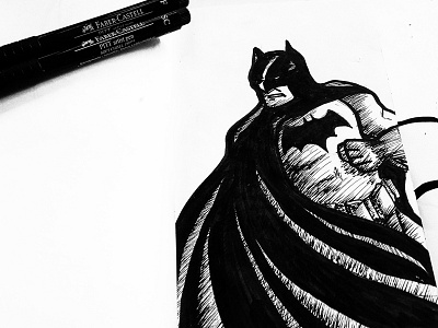 Batman batman black and white dark knight dc dc comics drawing illustration ink monochrome pen sketch sketchbook