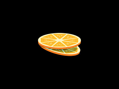 Slice fruit fruit illustration illustration orange orange slice slices two vector
