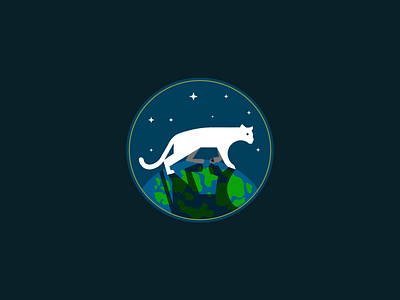 POTOW animal cat earth illustration logo mark panthers planet space stars vector world