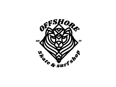 OffShore animal bear black ca. eye logo mark text white