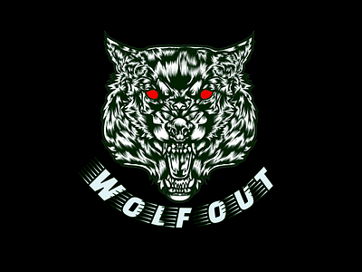 Wolf out illustration logo streetwear t shirt wolf