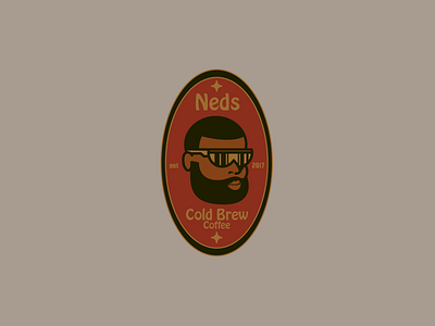 Neds brew coffee face glasses logo mark shades