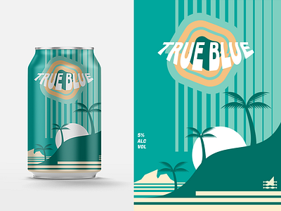 Island Beer alcohol beer beer can brew brewery ipa island islands ocean palm trees sun trees vector