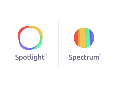 Spotlight and Spectrum identities badge branding design flat icon logo minimal vector