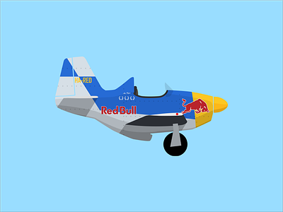 Mustang aircraft airplane branding design flat illustration minimal planes redbull vector