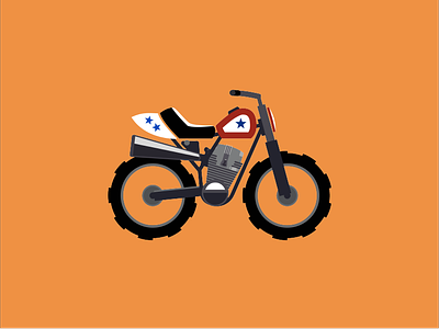 Evel Knievel bike design flat illustration minimal motorbike motorcycle vector