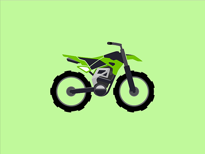Kawa bike design flat illustration minimal motorbike motorcyle vector