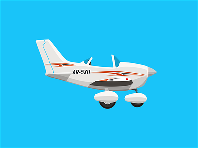 Cessna aircraft airplane design flat illustration minimal planes vector