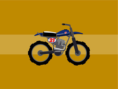 Vintage Enduro bike design flat illustration minimal motorbike motorcyles vector