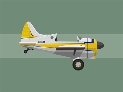 de Havilland Beaver aircraft airplane design flat illustration minimal vector