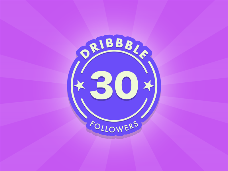 What an awesome achievement! 30 followers woohoo!! vector design badge funny illustration branding flat followers