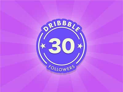 What an awesome achievement! 30 followers woohoo!! badge branding design flat followers funny illustration vector