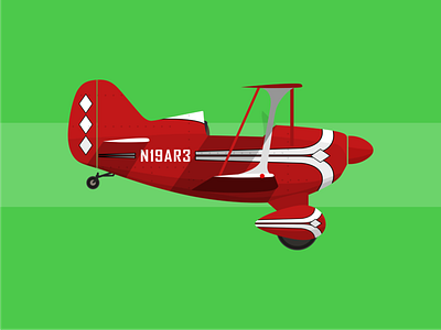 Pitts Special aircraft airplane design flat illustration minimal planes vector