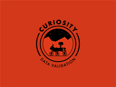Curiosity - Team Identity badge branding design flat illustration minimal typography vector