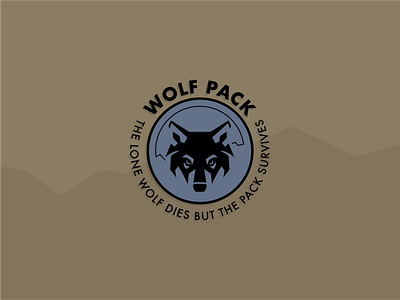 Wolf Pack team badge badge branding design flat illustration logo minimal typography vector