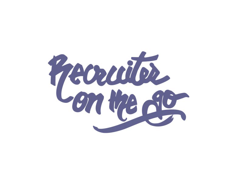 Recruiter On The Go Title aftereffects animation calligraphy illustrator lettering naukri recruiter promotional recruiterapp title